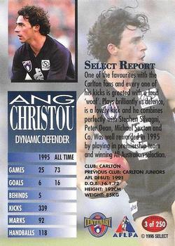 1996 Select AFL #3 Ang Christou Back